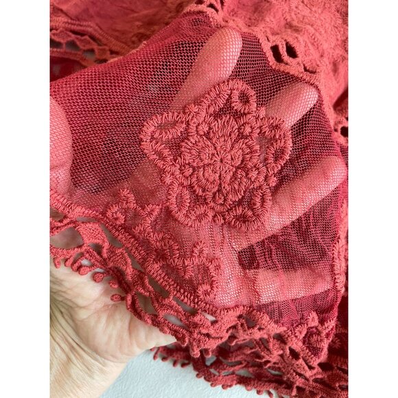 NWT Bohemia Lace Tunic/Dress Floral Embroidery Sheer V-Neckline Cottagecore BOHO - Picture 14 of 16